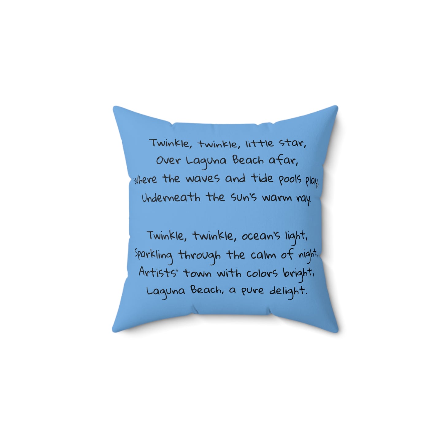 Laguna Beach, California, Twinkle Twinkle Little Star, Nursery Rhyme, Square Pillow, Library, Book Nook, Reading Corner, Decor Square Pillow