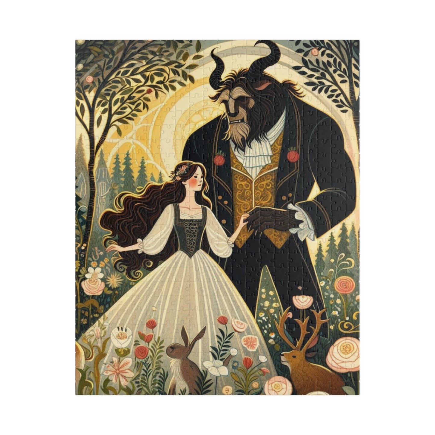Puzzle Beauty and the Beast, Fairy Tale Game, 110, 252, 520, 1014-piece Jigsaw Puzzle, Stress Relief, Family Activity, Gift Idea, Home