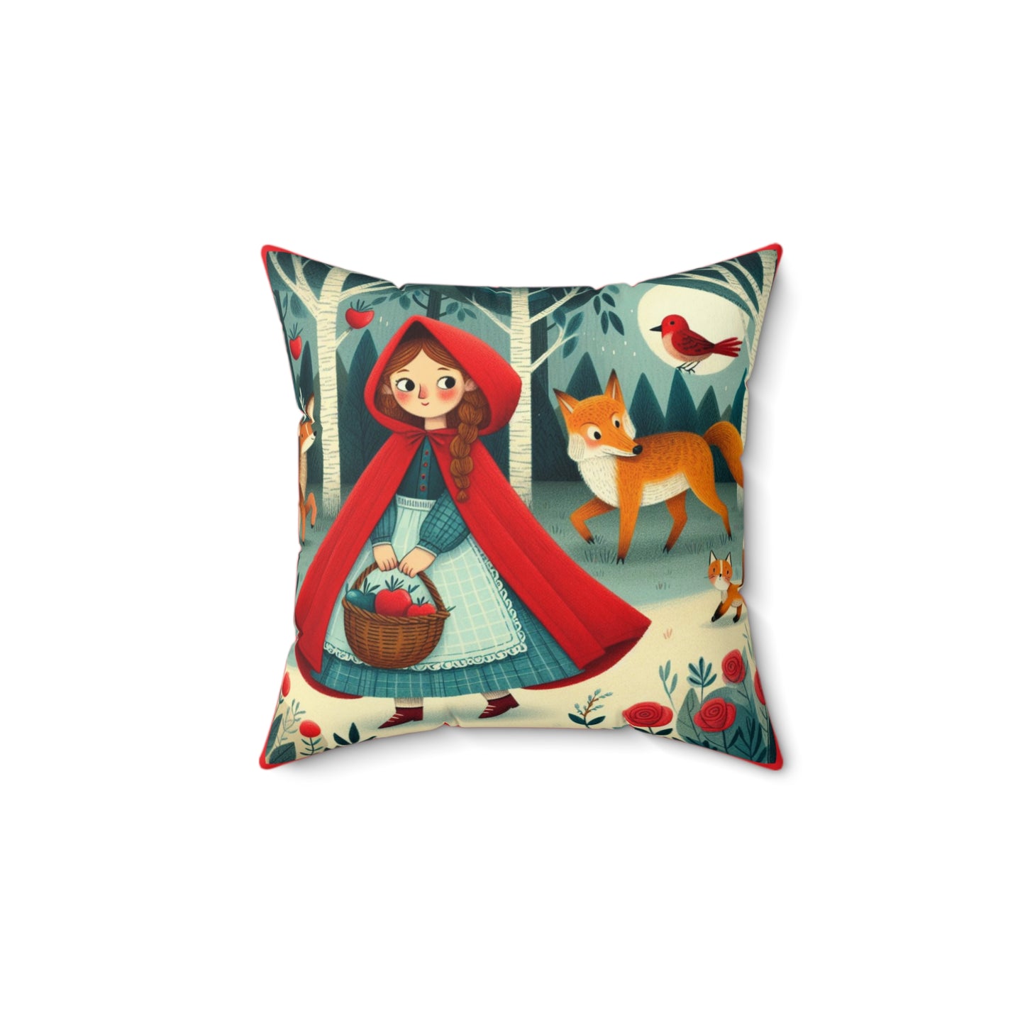Little Red Riding Hood, Square Pillow, Literary Pillow, Library, Book Nook, Reading Corner, Classroom, Teacher, Fairytale