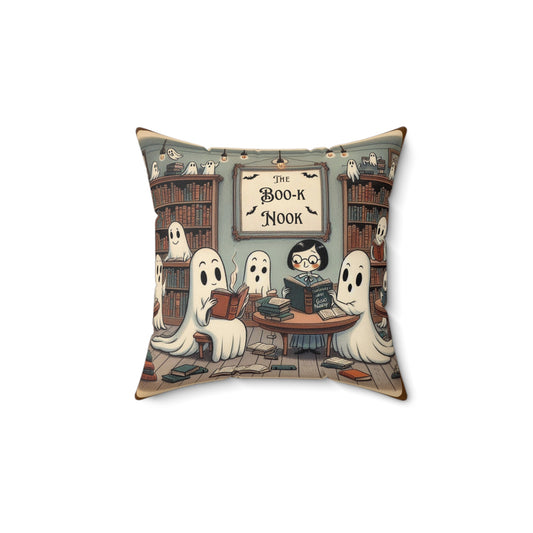Whimsical Ghosts Book Nook Pillow, Cozy Home Decor, Halloween Accent, Reading Gift, Fun Cushion