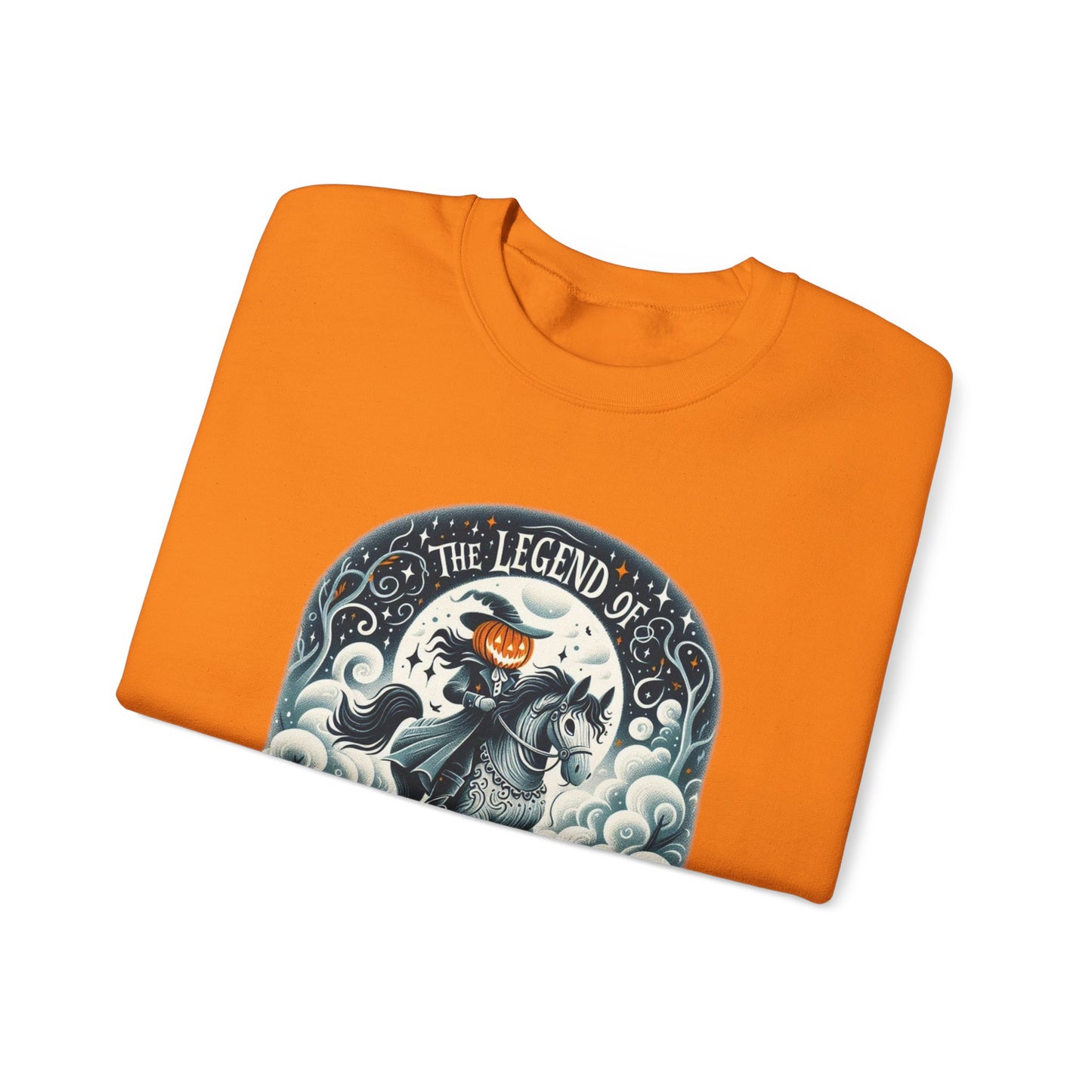 Legends of Sleepy Hollow Crewneck Sweatshirt, Halloween Fall Apparel, Pumpkin Design, Spooky Gift, Cozy Unisex Sweatshirt