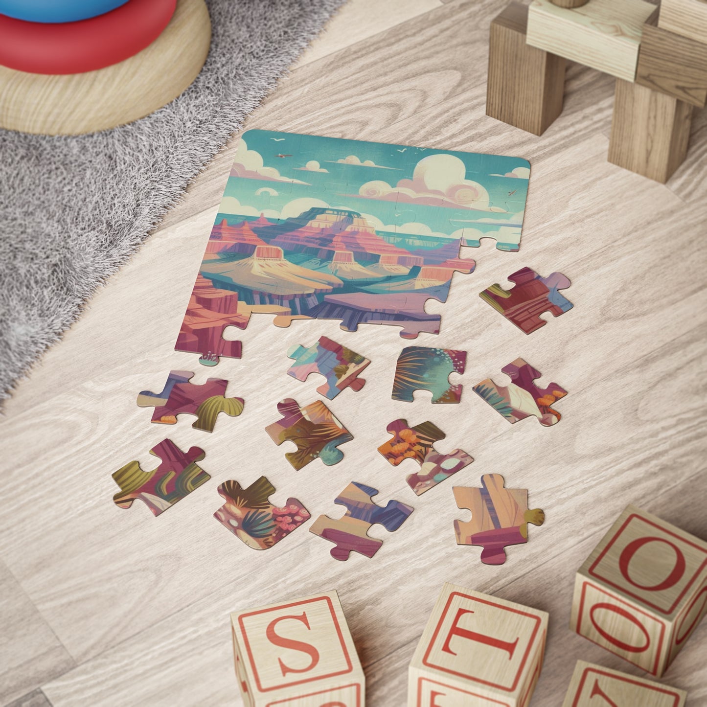 Grand Canyon National Park Kids Puzzle, 30-Piece Educational Geography Jigsaw Puzzle, Fun Learning Activity, Children's Puzzle,