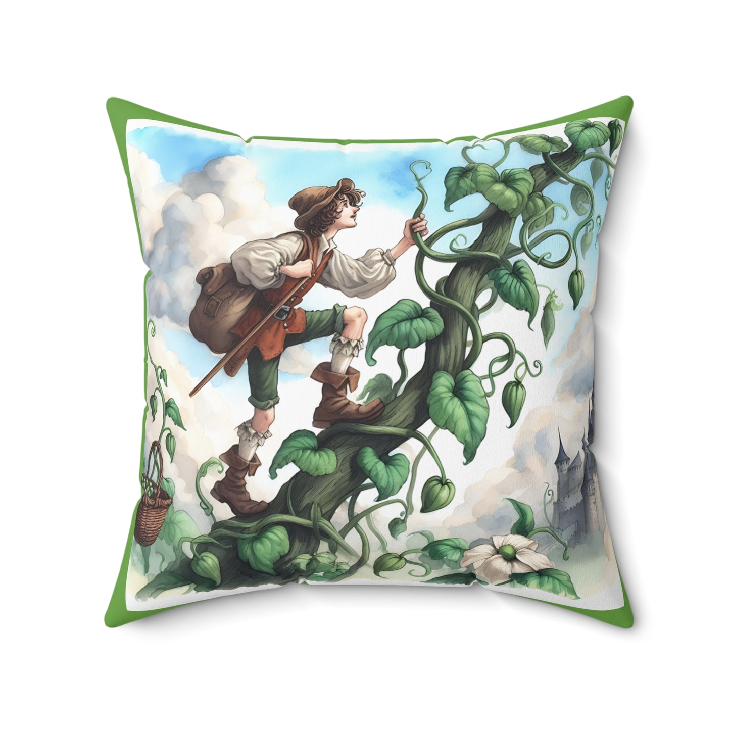 Jack and the Beanstalk, Square Pillow, Literary Pillow, Library, Book Nook, Reading Corner, Classroom, Teacher, Fairytale