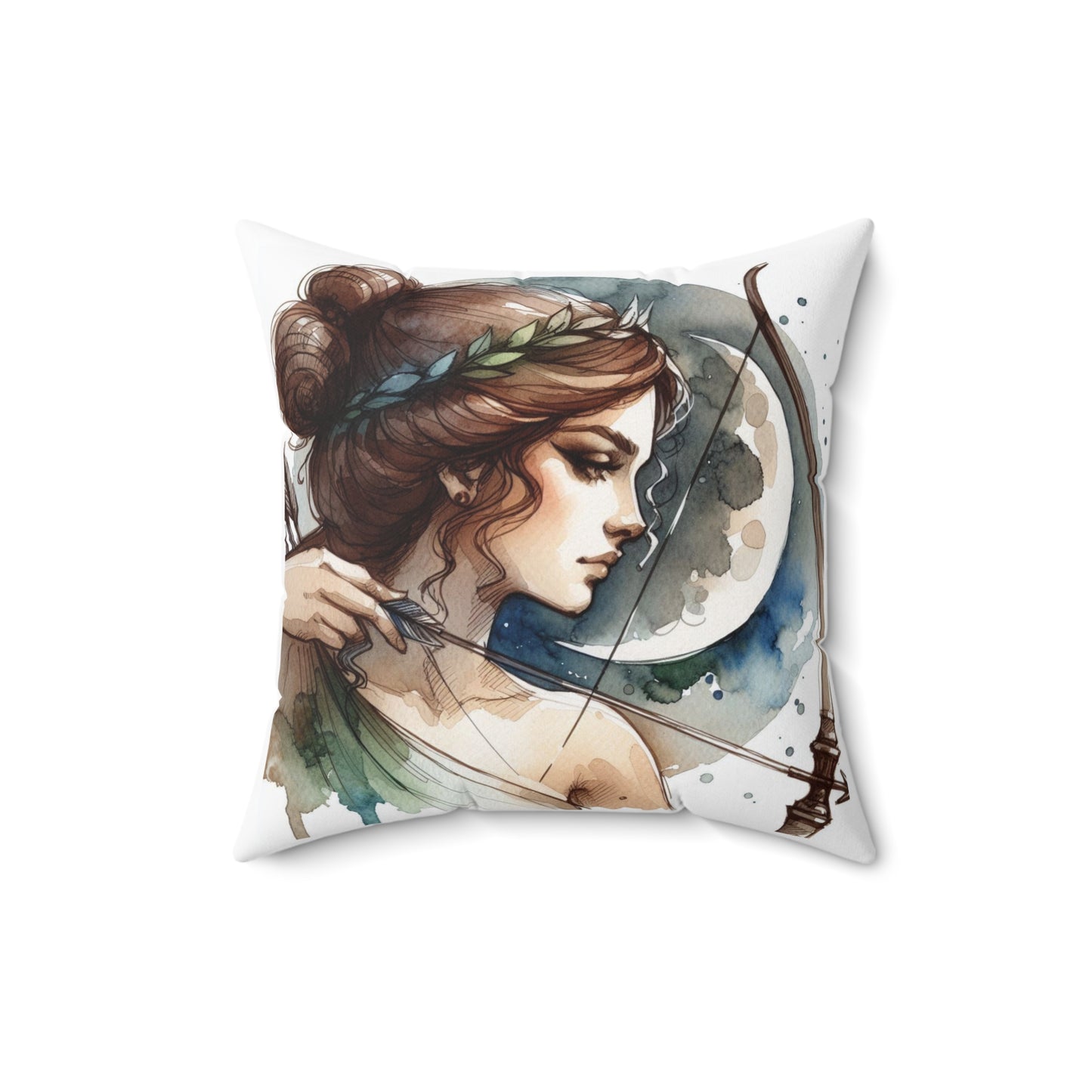 Greek Goddess Pillow, Artemis Olympian Home Decor, Classical Education Cushion, Spun Poly Pillow, Mythology Throw Pillow