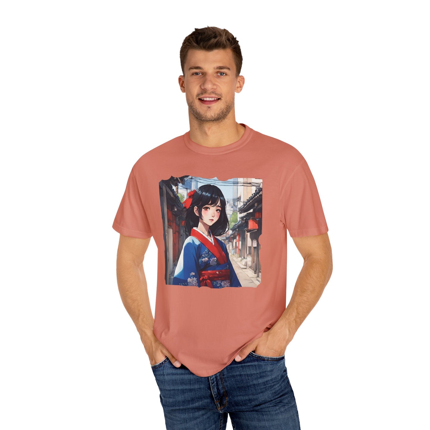 Japan Anime, Seoul, South Korea, Girl, Hanbok, Unisex Garment-Dyed T-shirt