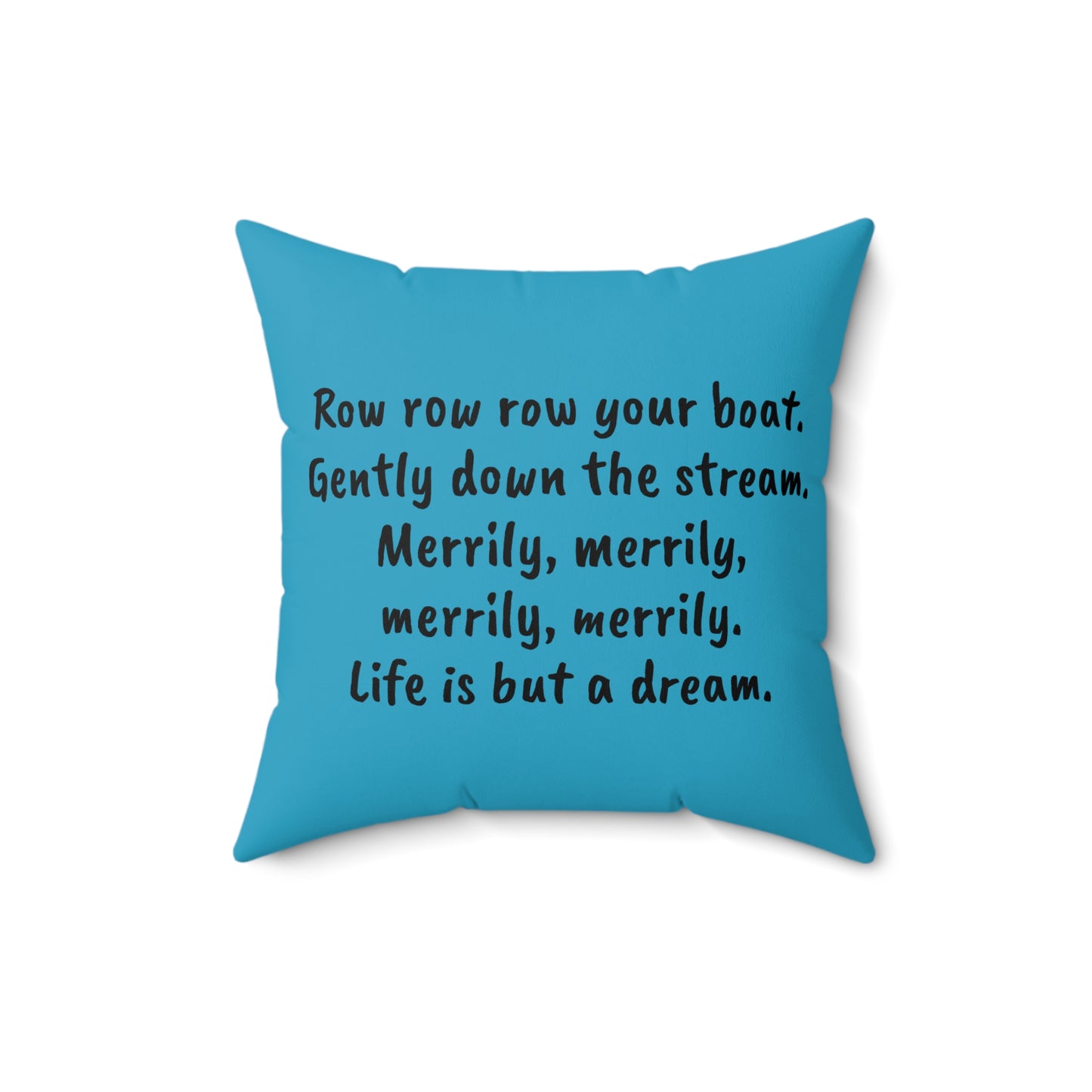Row Row Your Boat, Nursery Rhyme, Square Pillow, Library, Book Nook, Reading Corner