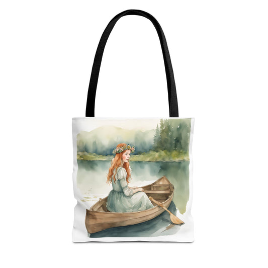 Anne of Green Gables, Lady of Shalott, Lucy Maud Montgomery, Tote Bag, Alfred Lord Tennyson, School Bag, Book Bag, Library Bag, Gift