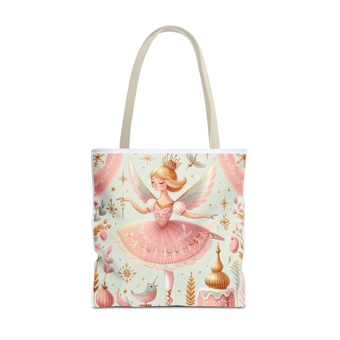 Sugar Plum Fairy Nutcracker Ballet Dance Tote Bag, Dancer, School & Book Bag (AOP)