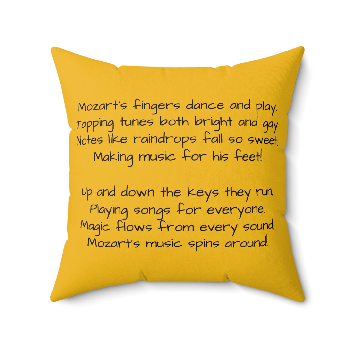 Mozart Music Library Square Pillow - Classical Music Home Decor, Teacher Gift, Kids Room Decoration, Gift for Music Lover, Classroom Accent