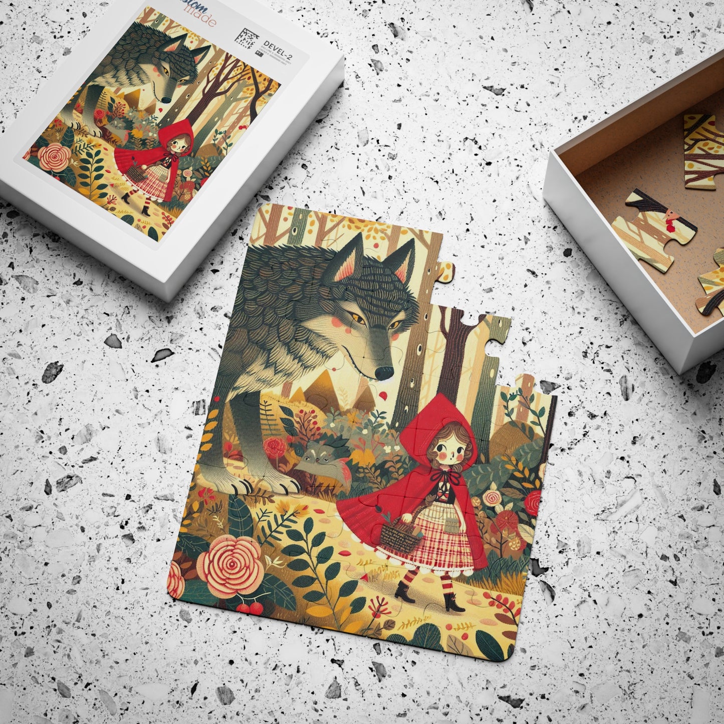 Kids' Puzzle, 30-Piece - Educational Fairy Tale Game Gift for Classroom Activities, Little Red Riding Hood Theme, Children Puzzle Toy
