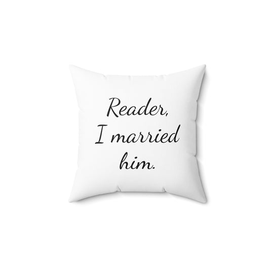 Literary Cushion Pillow, Jane Eyre Rochester Charlotte Bronte, Book Nook Gift, Library Decor, Square Pillow, Home Accent