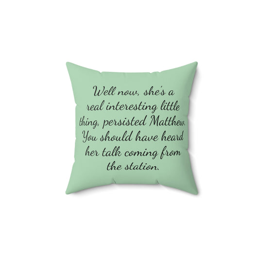 Anne of Green Gables, Lucy Maud Montgomery, Matthew Cuthbert, Literary Pillow, Cushion, Home Decor