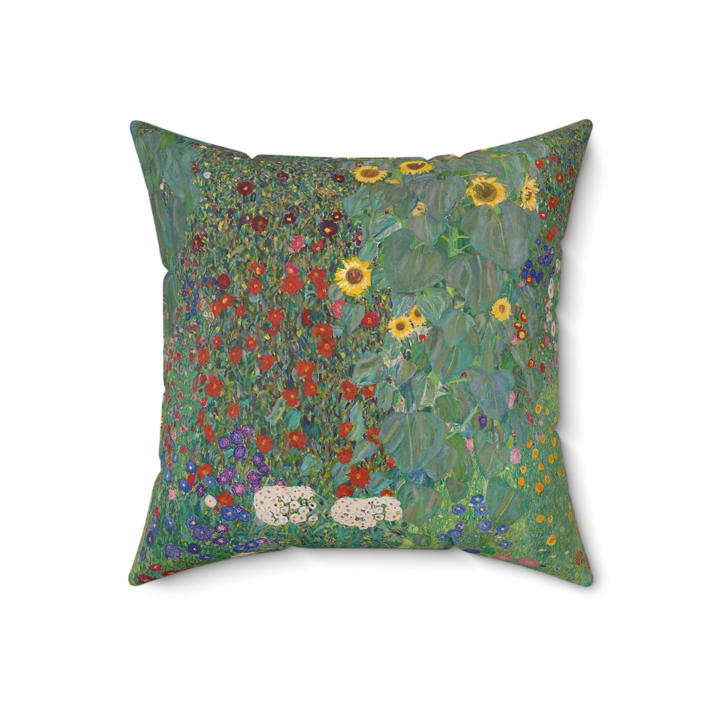 Gustav Klimt, Farm Garden, Sunflowers, Square, Pillow, Summer, Home Decor, Bedding, Artist, Gift