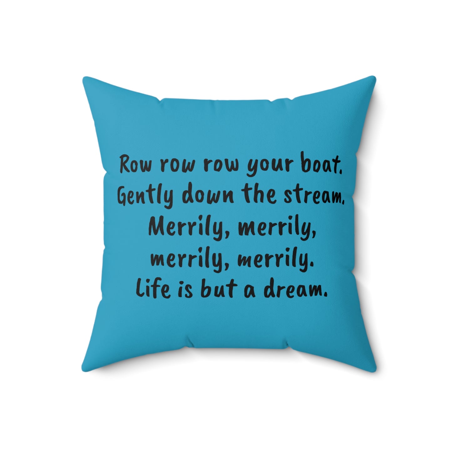 Row Row Your Boat, Nursery Rhyme, Square Pillow, Library, Book Nook, Reading Corner