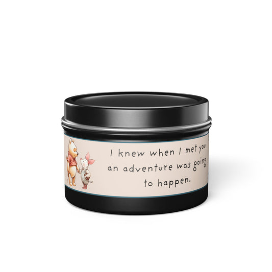 Tin Candles, Winnie the Pooh Piglet Baby Shower Party Birthday Gift, Soy Wax Candle Holder, Home Decor, Custom Scented Candle, Gift Set,