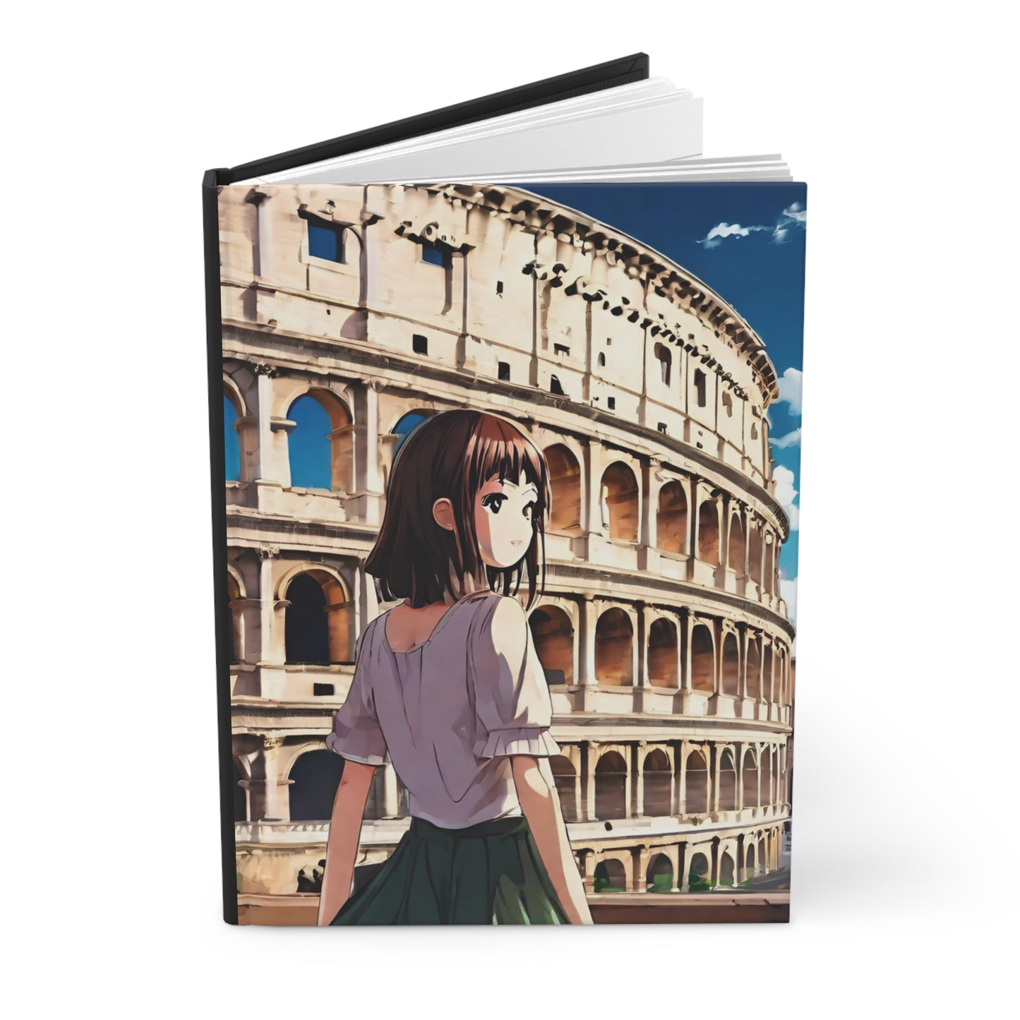 Italy Japan Rome Colosseum Anime Fusion, Diary, Hardcover Journal Matte