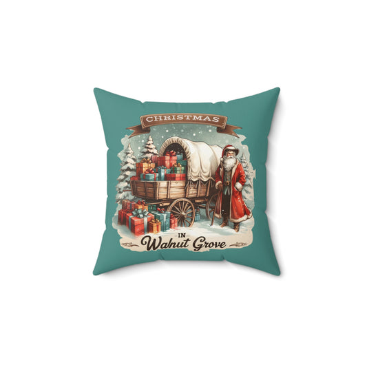Christmas Walnut Pillow, Holiday Home Decor, Festive Prairie Cushion, Laura Ingalls Wilder Gift, Retro Decor, Seasonal Throw Pillow, Spun
