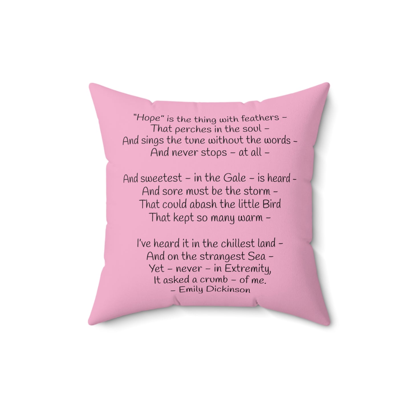 Poetry Pillow, Emily Dickinson Inspired, Hope is a Thing with Feathers, Whimsical Decor, Kids Room Accessories, Book Lover Gift, Library