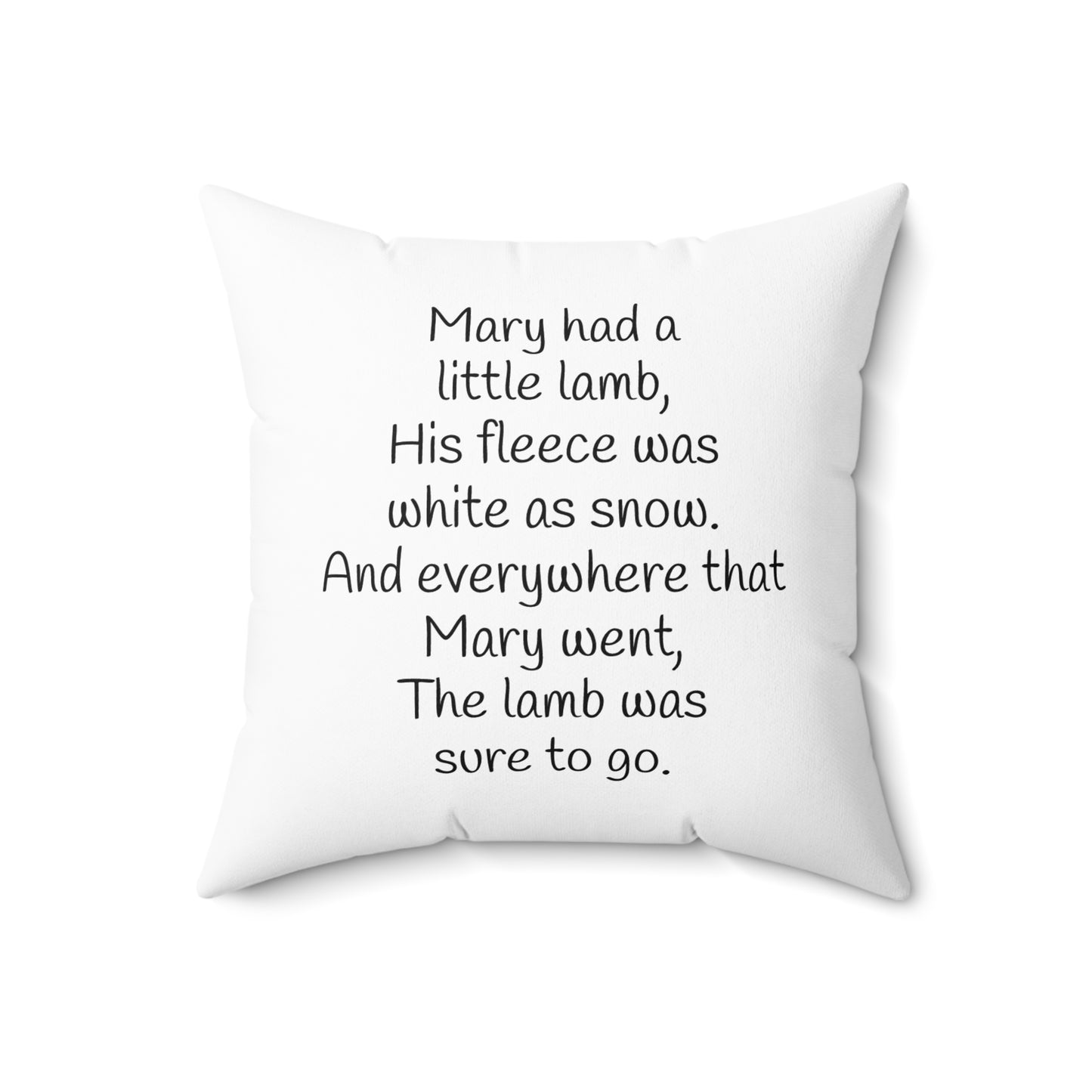 Mary Had A Little Lamb Pillow Cover, Farmhouse Nursery Decor, Cozy Cushion, Kids Gift, Storybook Pillow, Square Pillowcase, Polyester