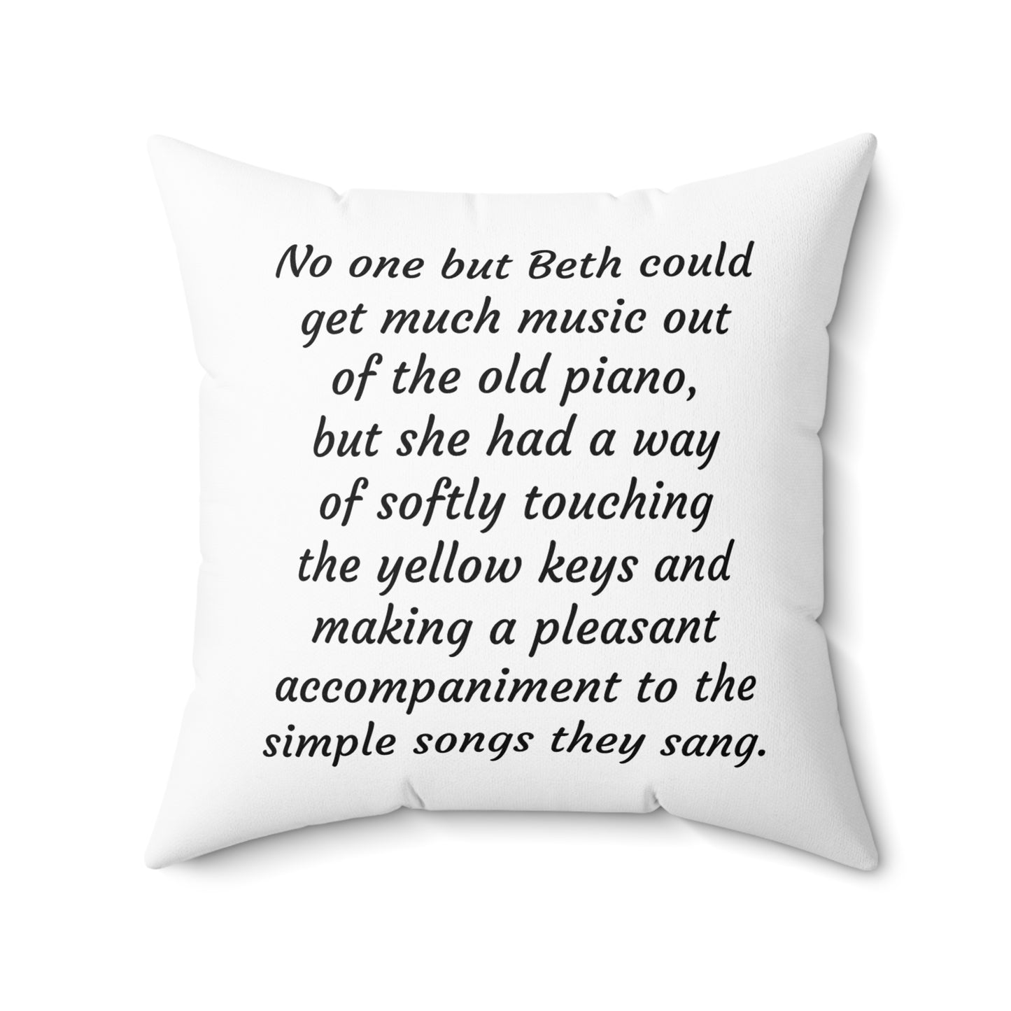 Little Women Square Pillow, Louisa May Alcott Literary Christmas Decor, Spun Polyester Cushion, Book Lover Gift