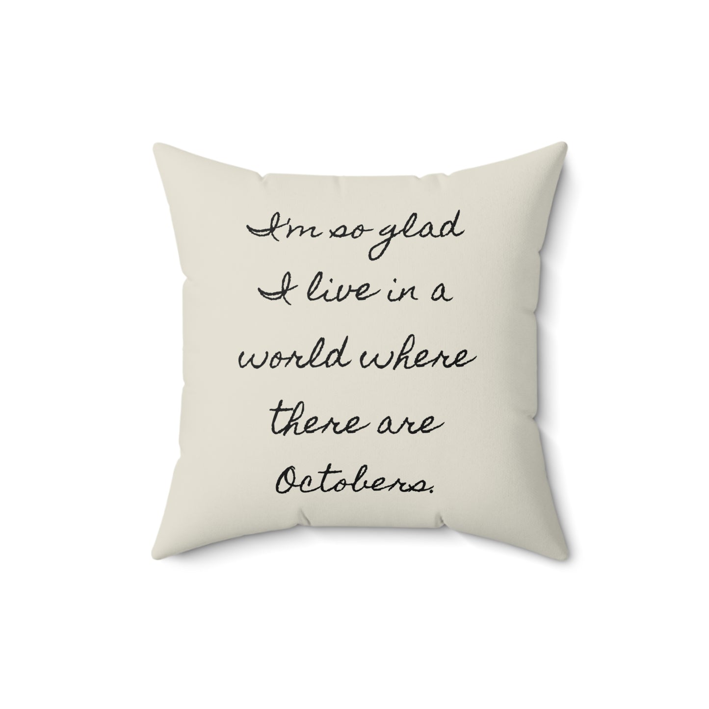 Autumn Vibes Pillow, Anne of Green Gables Fall Home Decor, Reading Nook Accent, Seasonal Cushion, Book Lover Gift, Square Pillowcase
