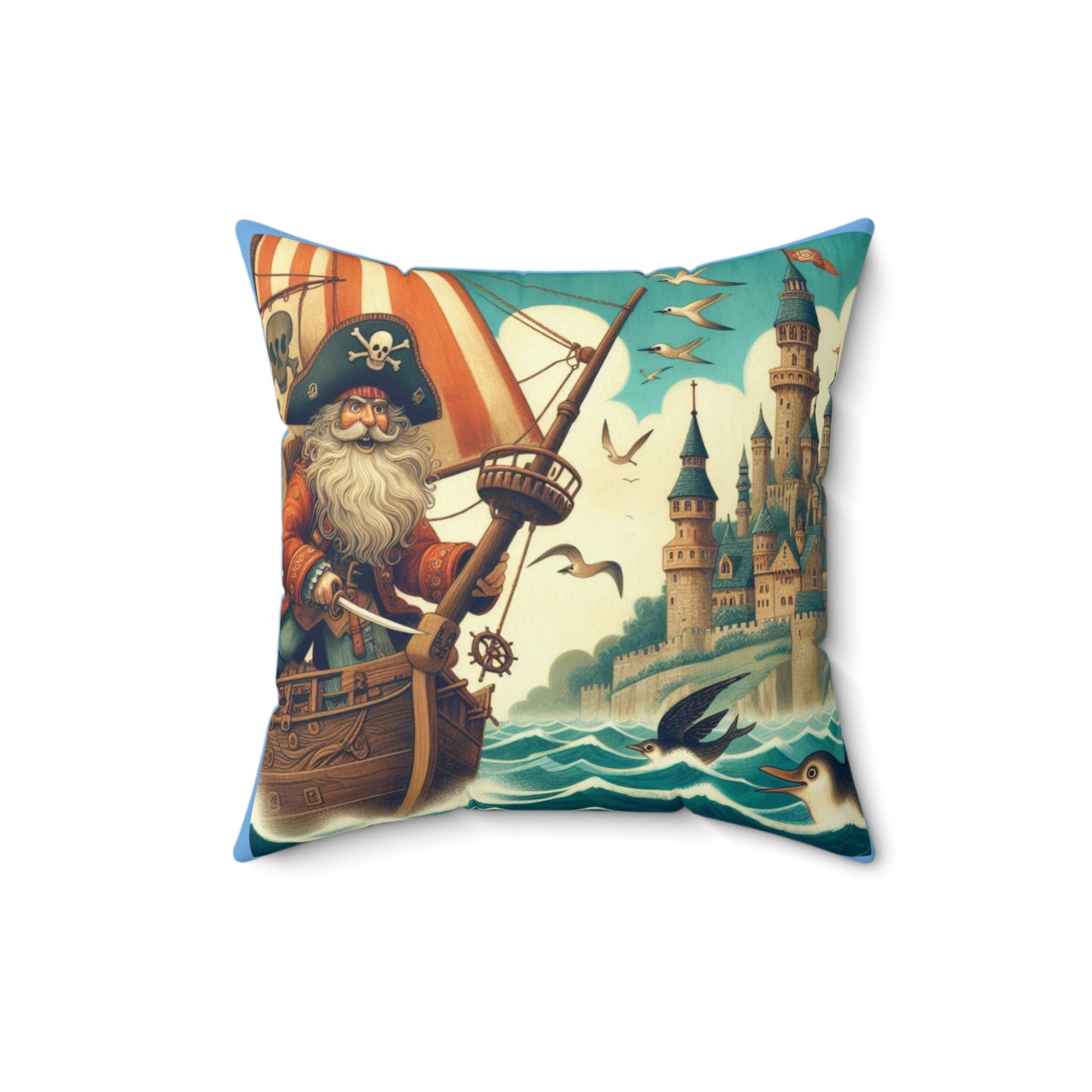 Pirate, Treasure Island, Ship, Square Pillow, Literary Pillow, Library, Book Nook, Reading Corner, Classroom, Teacher, Gift, Reader