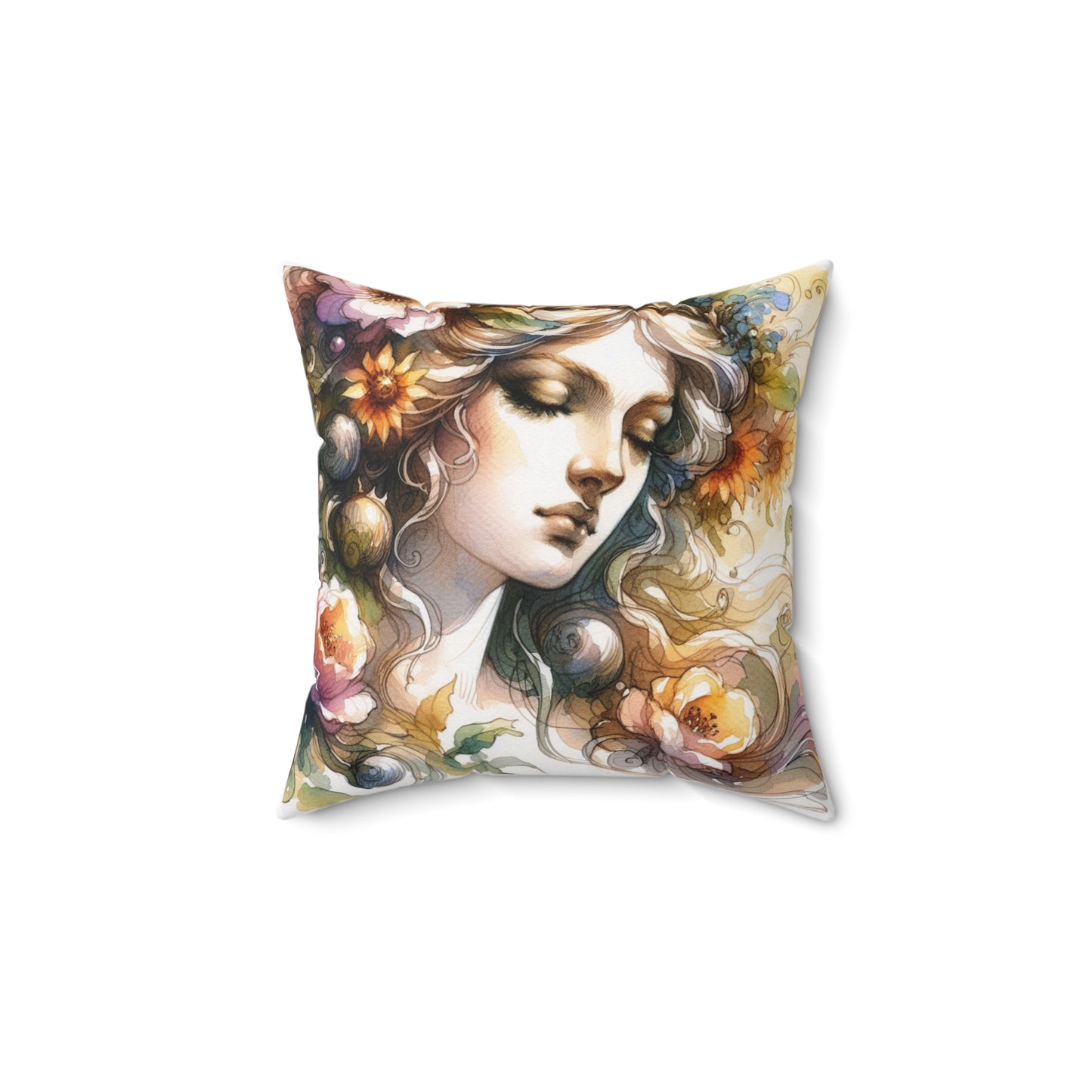 Greek Goddess Persephone Pillow, Spring, Olympian Mythology Gift, Classical Education Cushion Decor - Square Pillow, Home Decor, Throw