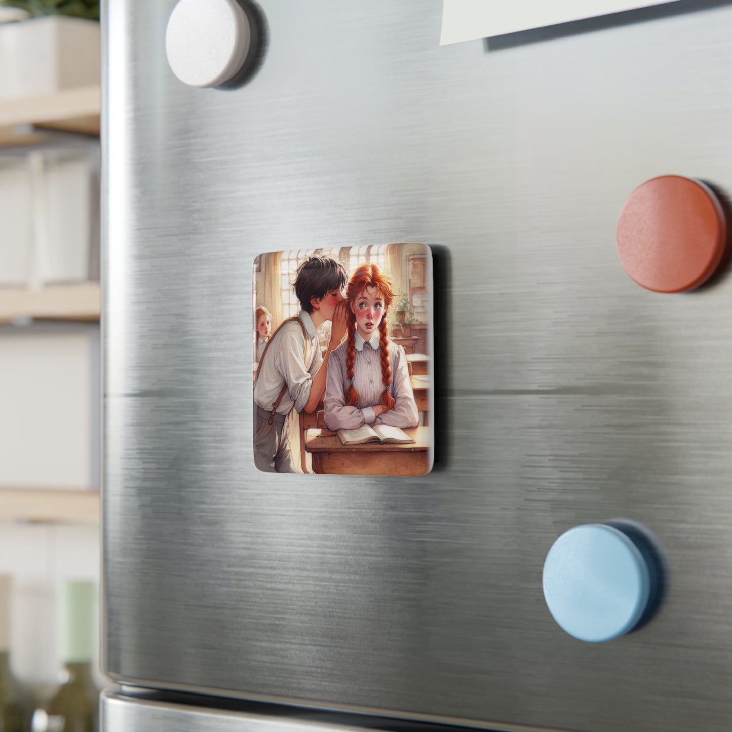 Porcelain Magnet, Anne of Green Gables, Gilbert Blythe, Lucy Maud Montgomery Gift, Stocking Stuffer, Square Magnet