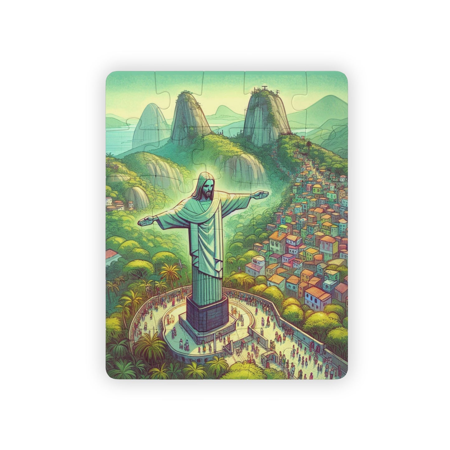 Geography Educational Jigsaw Puzzle, Kids Puzzle, 30-Piece - Christ the Redeemer Statute, Brazil, Rio de Janeiro