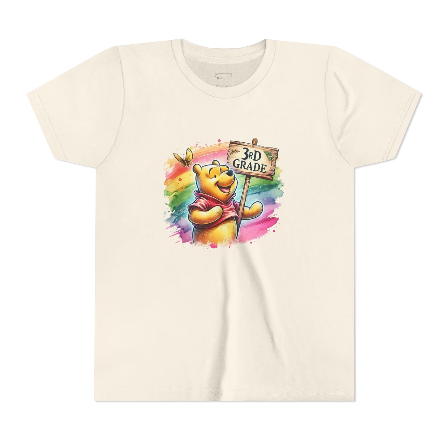 Winnie the Pooh 3rd Grade Youth Tee | Back to School Shirt | Cute Kids T-Shirt | Grade Celebration Tee | Colorful Animal Shirt