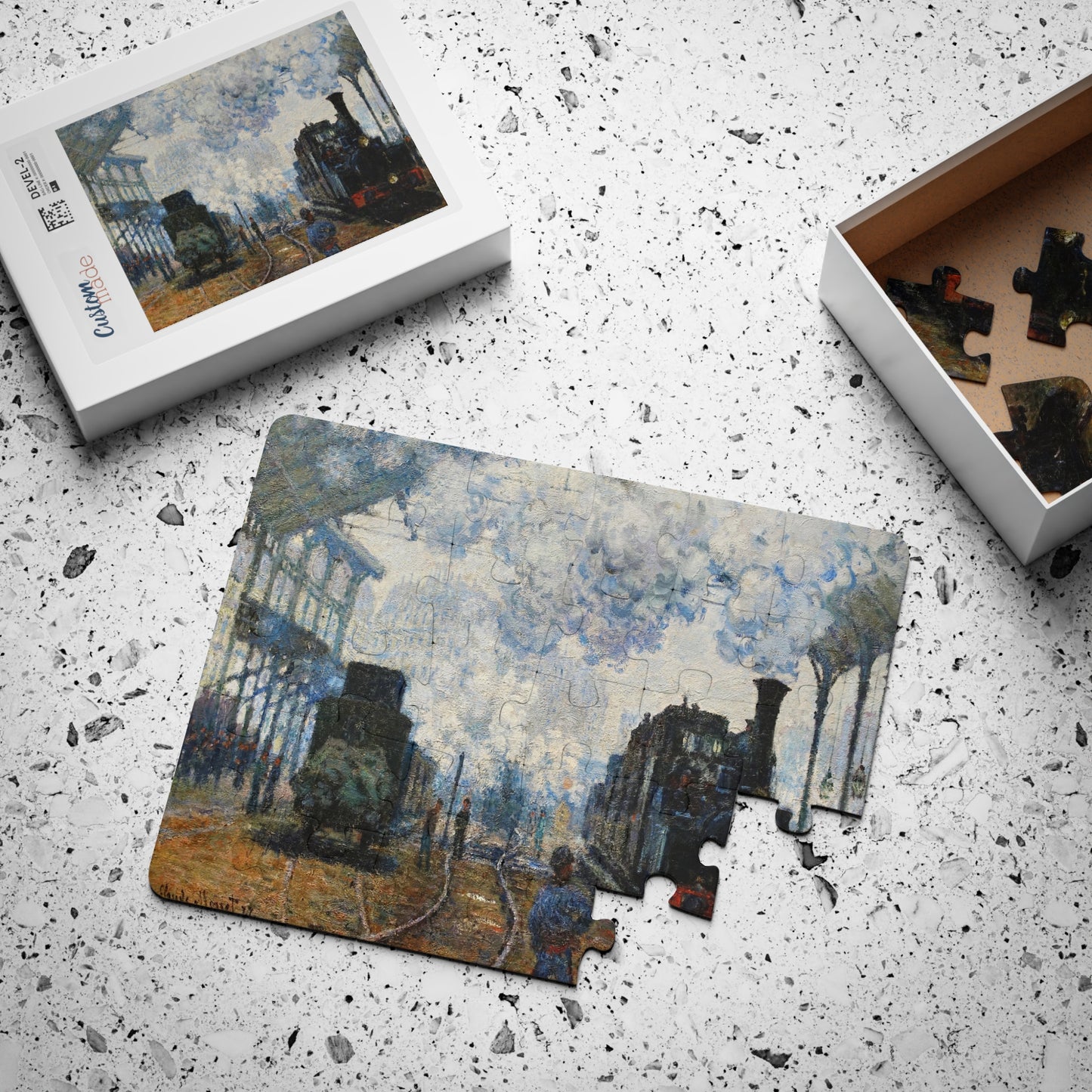 Kid, Child, Claude Monet, Train, Puzzle, 30-Piece, Educational, Classroom, Teacher, History, Normandy Train, Impressionism, French