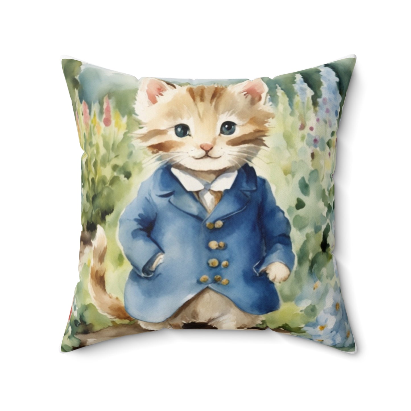 Tom Kitten, Beatrix Potter, Easter, Spring, Square Pillow, Literary Decor