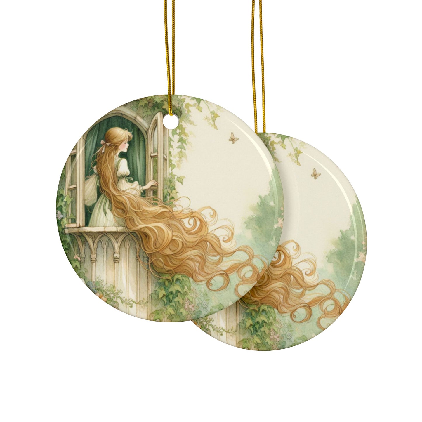 Rapunzel Enchanting Fairy Tale Ceramic Ornaments, Holiday Decor, Stocking Stuffer, Gift Tag, Christmas Tree Decor, Princess Ornament, Fairy