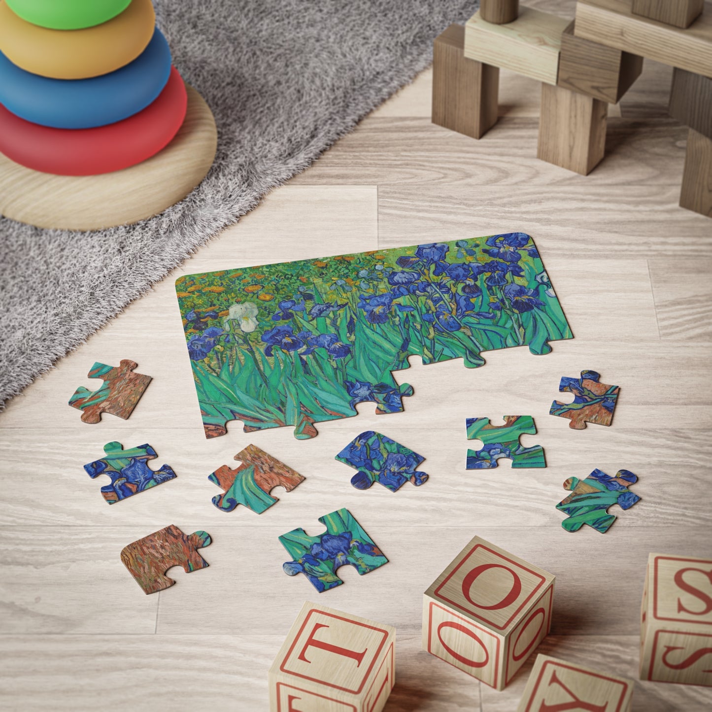 30-Piece Van Gogh Floral Art Puzzle, Kids Educational Toy & Family Game Night Gift, Iris Kids Puzzle, Kids Jigsaw Puzzle, Preschool Learning
