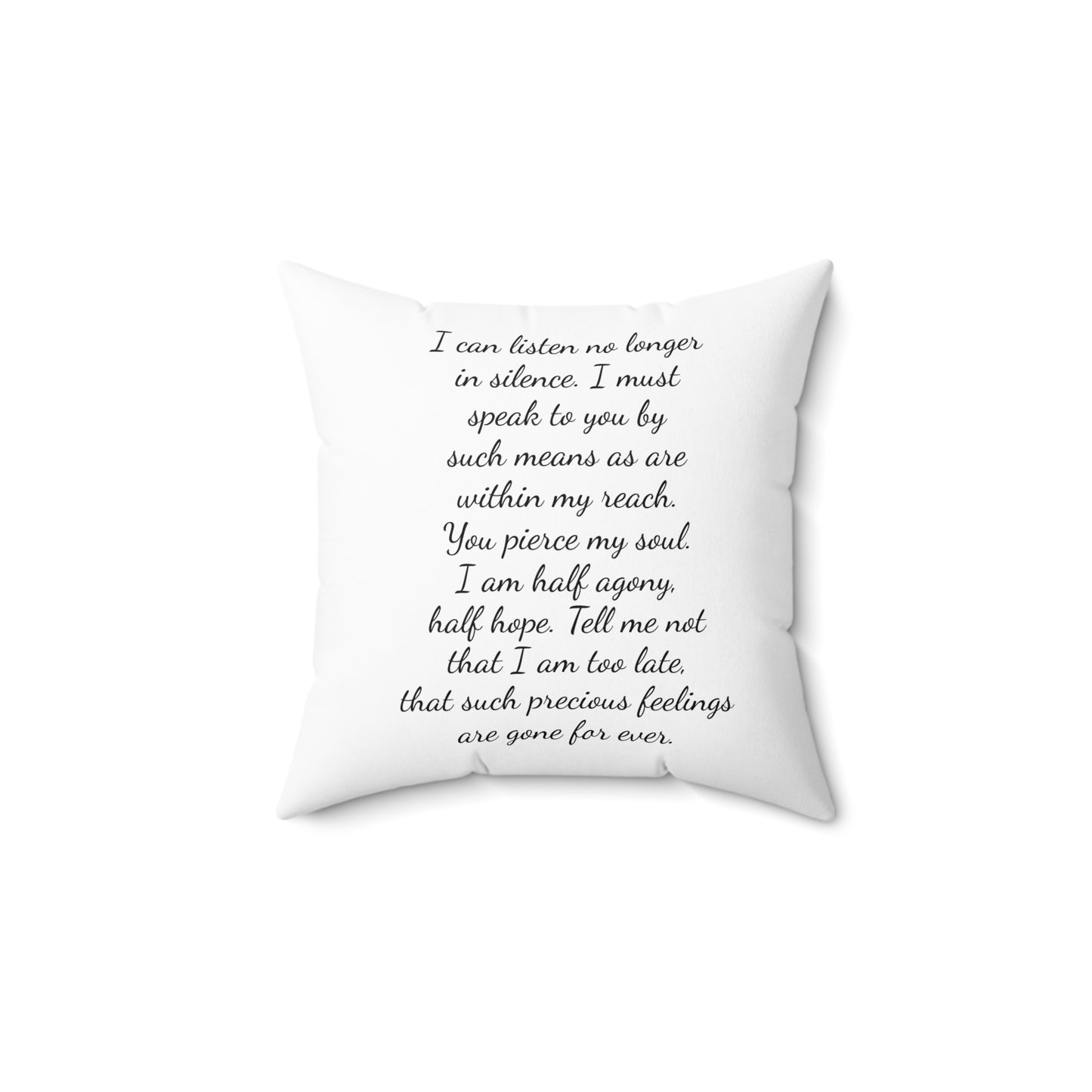 Jane Austen Pillow, Literary Home Decor, Regency Quote Cushion, Persuasion Gift, Spun Polyester Square Pillow