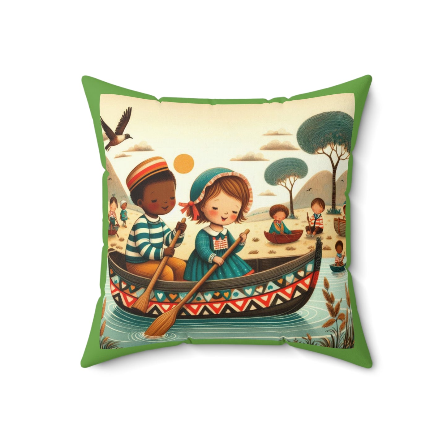 Africa, Afrikaans, Row Row Your Boat, Square Pillow, Nursery Rhyme, Library, Book Nook, Reading Corner, Educational, Gift Classroom