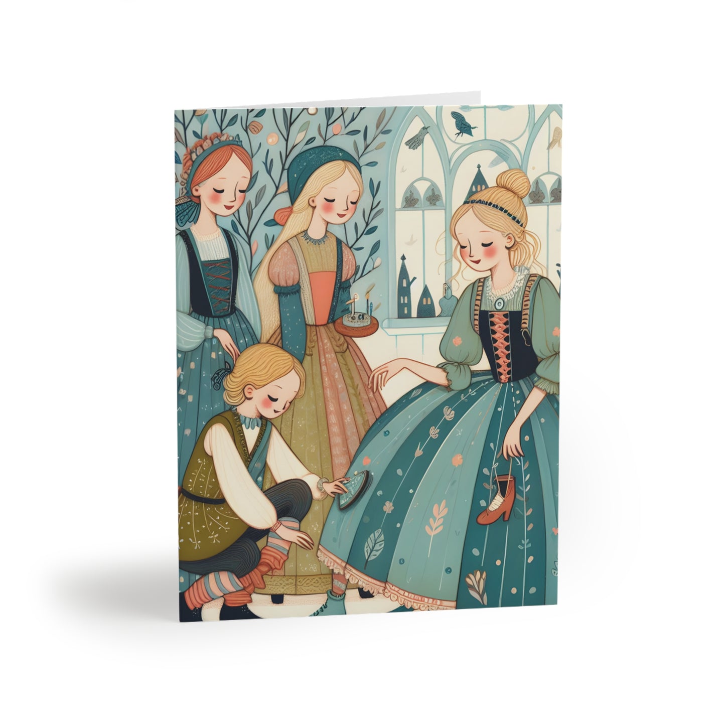 Greeting Cards Set, Cinderella Fairytale Collection, Brothers Grimm Inspired Stationery, 8 16 24 pcs, Special Occasion Note Cards, Magical