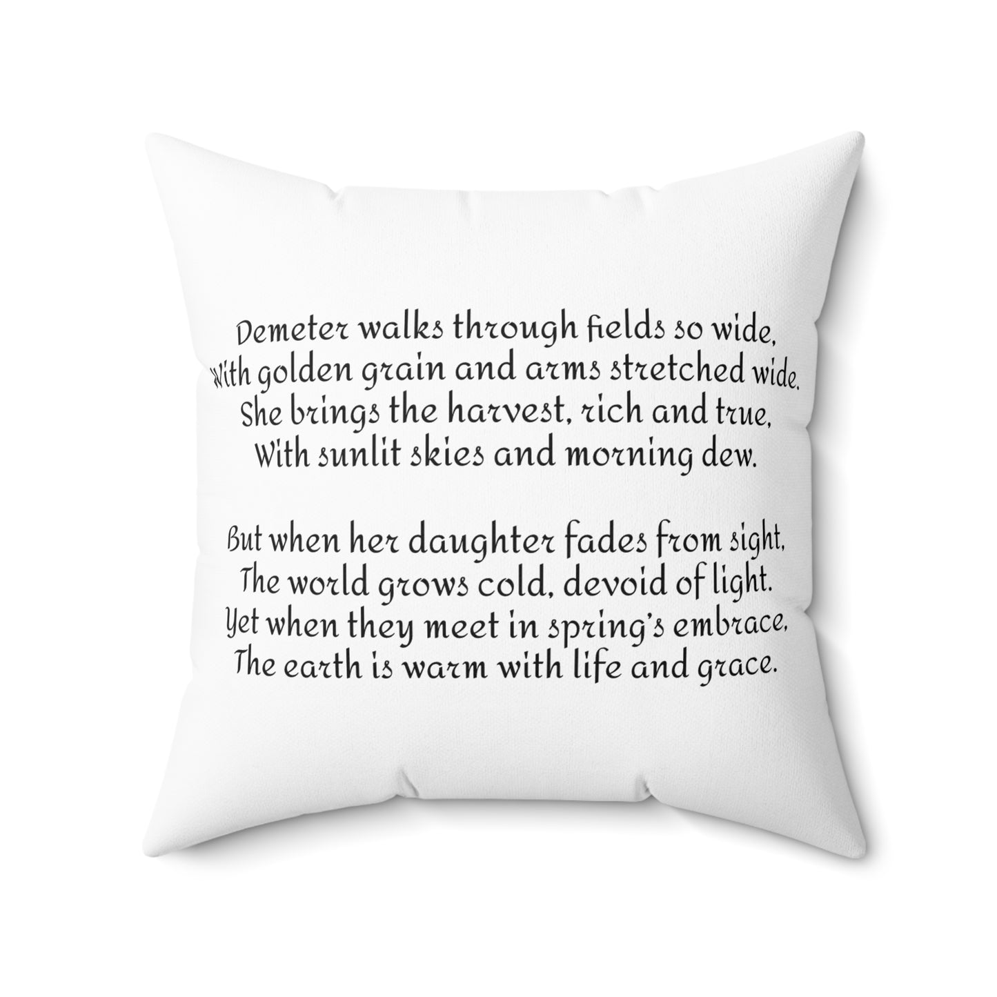 Greek Goddess Demeter Pillow, Olympian Mythology Gift, Cushion, Classical Education Gift, Spun Polyester Square Pillow, Home Decor,