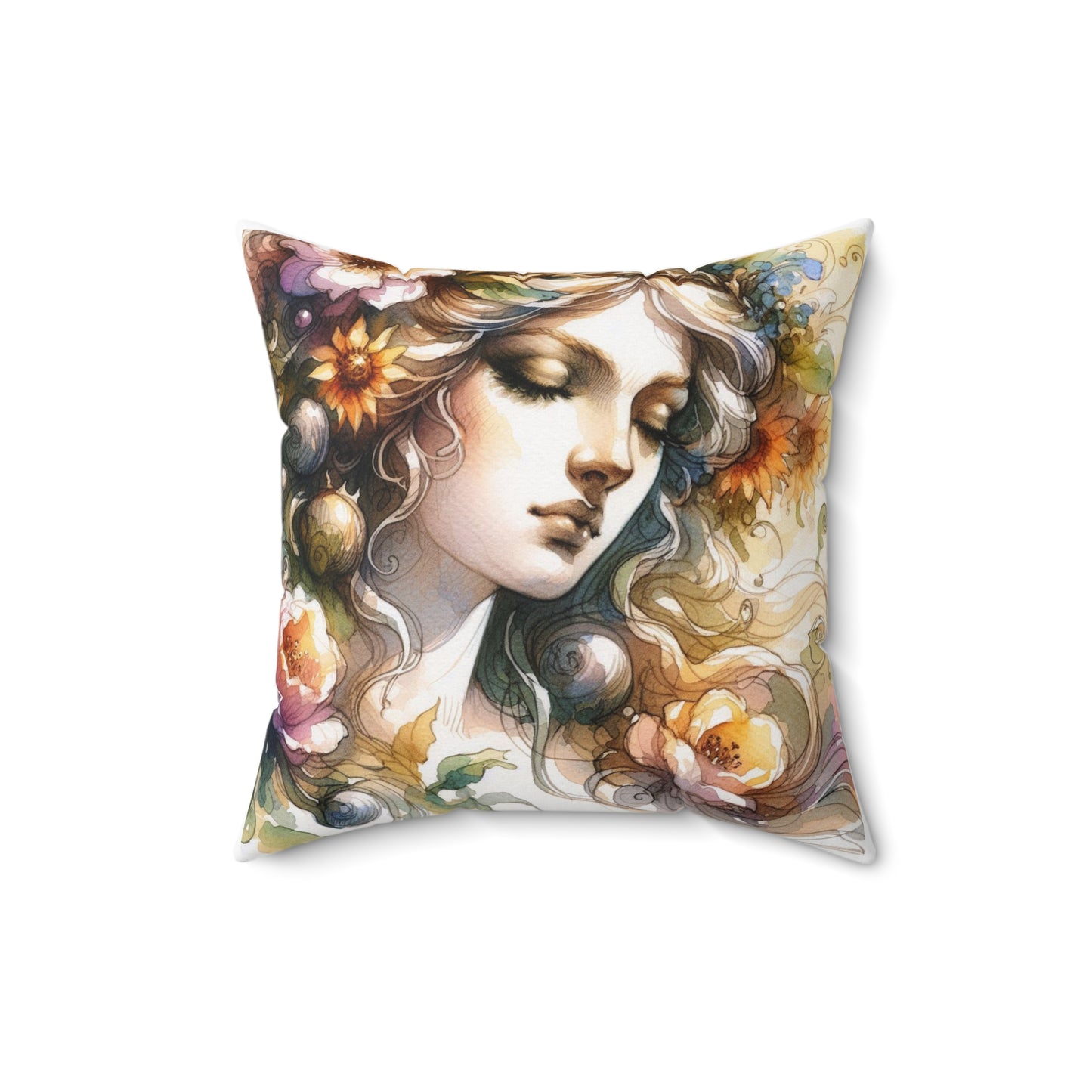 Greek Goddess Persephone Pillow, Spring, Olympian Mythology Gift, Classical Education Cushion Decor - Square Pillow, Home Decor, Throw