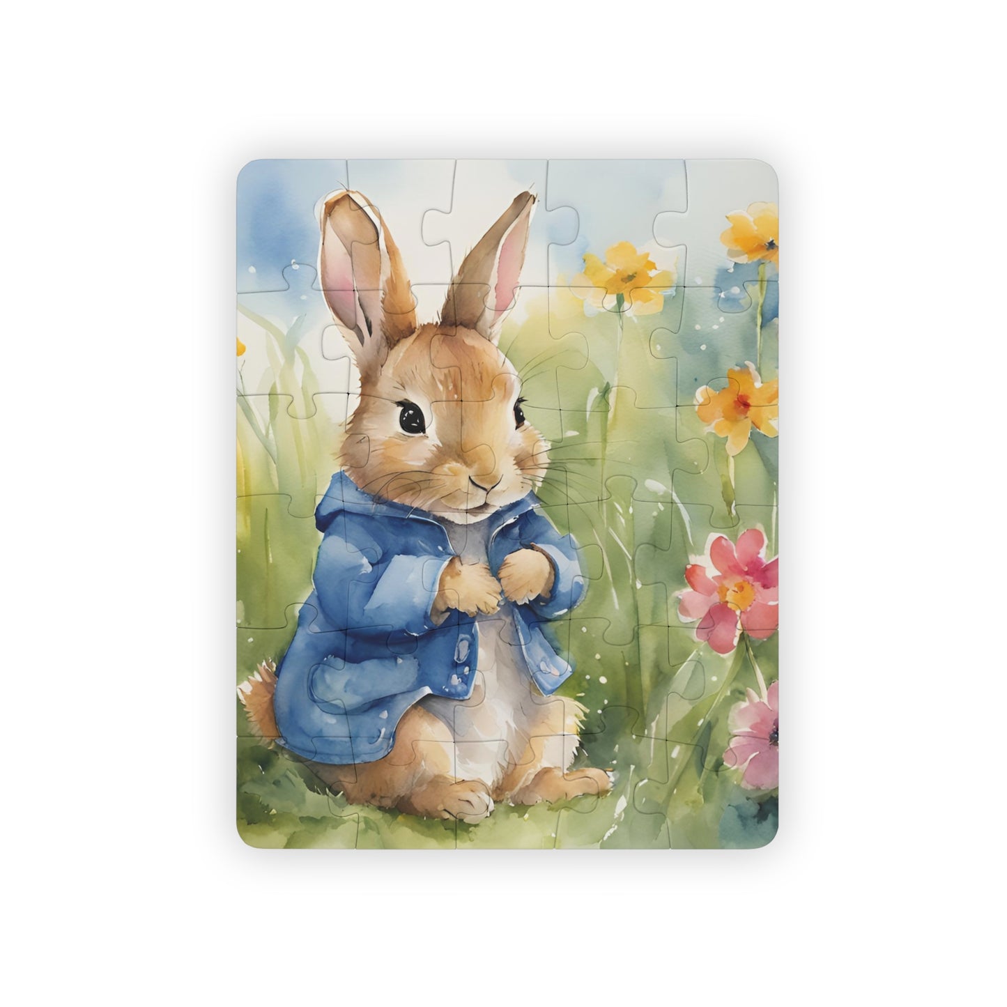 Peter Rabbit Inspired Kids Game Puzzle, Beatrix Potter Gift Game, 30-Piece Educational Spring Easter Activity, Jigsaw Toy, Rabbit Theme