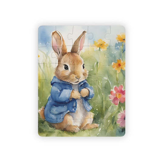 Peter Rabbit Inspired Kids Game Puzzle, Beatrix Potter Gift Game, 30-Piece Educational Spring Easter Activity, Jigsaw Toy, Rabbit Theme