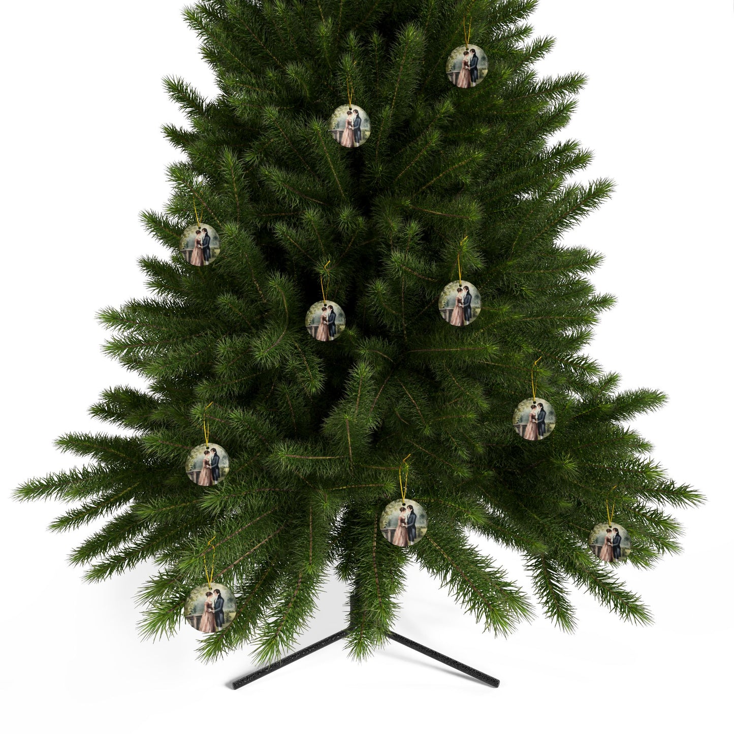 Pride and Prejudice, Regency, Darcy, Elizabeth, Christmas, Holiday, Ceramic Ornament, 2-Side Print, (1pc, 3pcs, 5pcs, 10pcs)