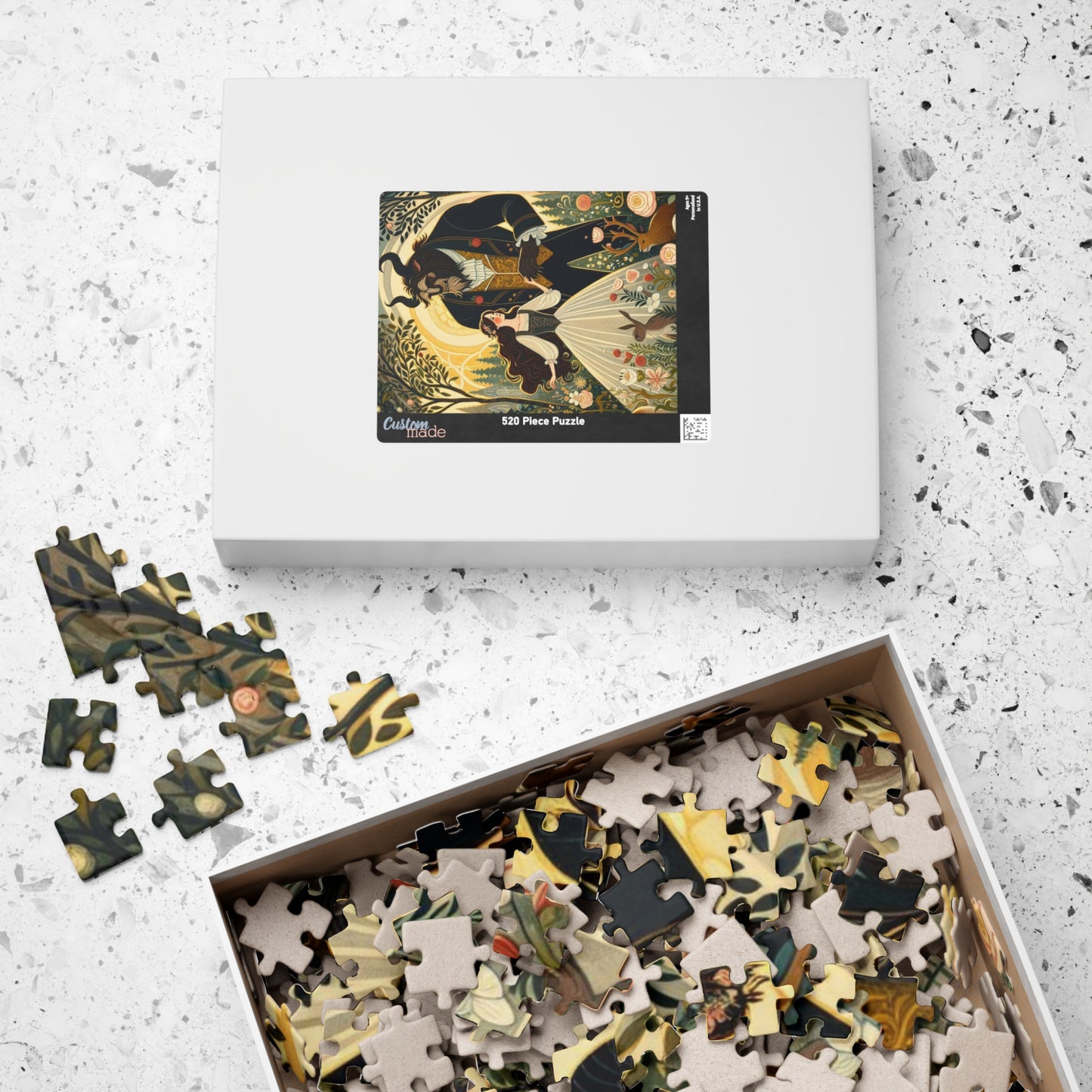 Puzzle Beauty and the Beast, Fairy Tale Game, 110, 252, 520, 1014-piece Jigsaw Puzzle, Stress Relief, Family Activity, Gift Idea, Home