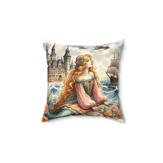 Little Mermaid, Hans Christian Anderson, Fairy Tale, Book, Story time, Library, Classroom, Bedding, Square, Pillow, Gift