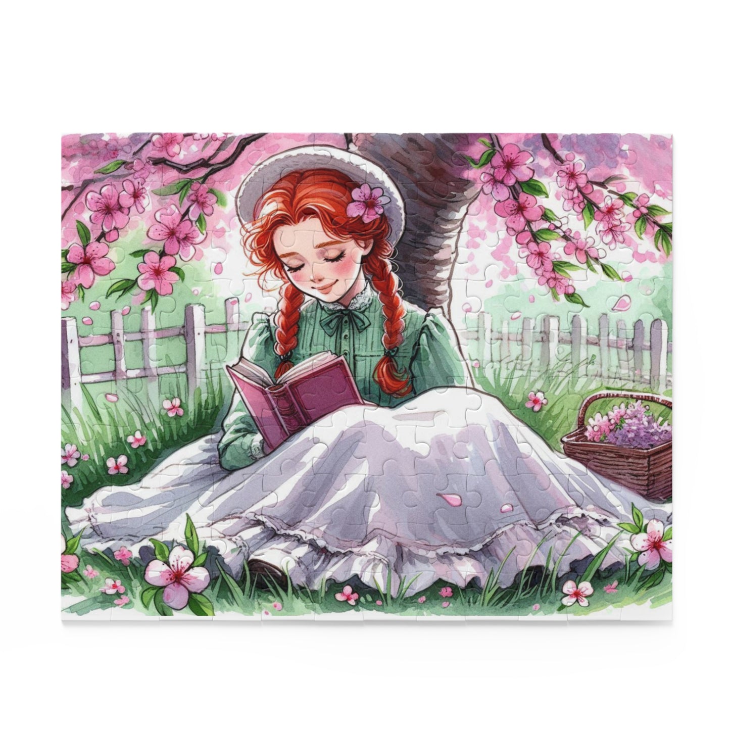 Jigsaw Puzzle, Anne of Green Gables Charming Floral Scene Puzzle, 120-500 Pieces, Perfect Gift for Puzzle Lovers, Springtime Indoor