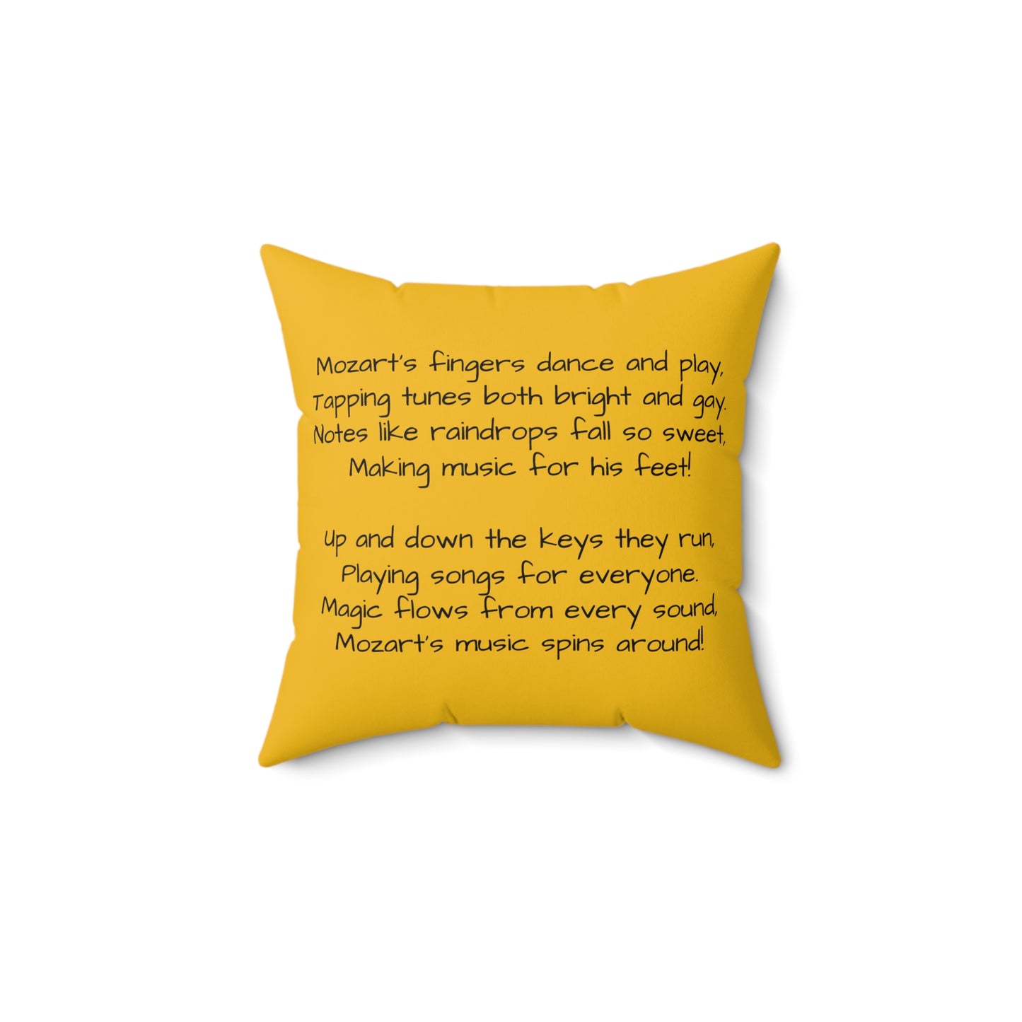 Mozart Music Library Square Pillow - Classical Music Home Decor, Teacher Gift, Kids Room Decoration, Gift for Music Lover, Classroom Accent