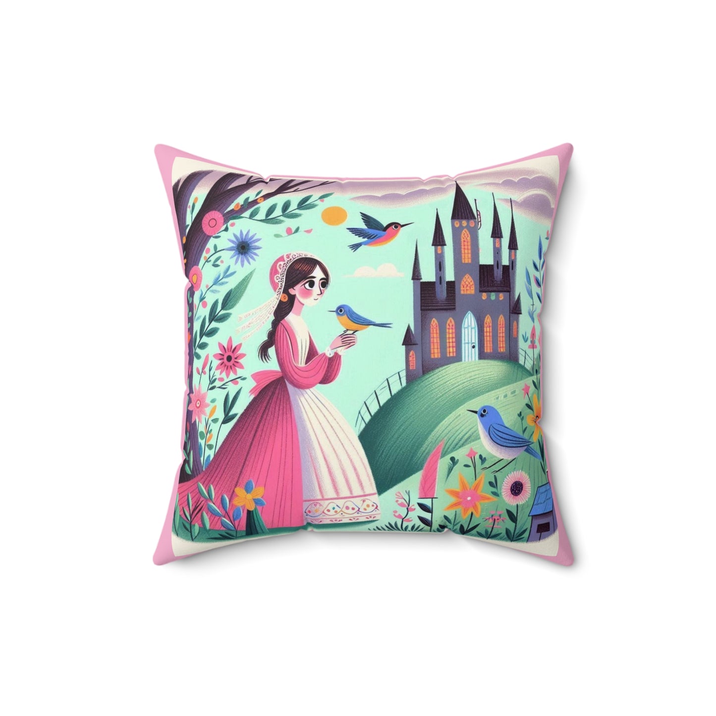 Poetry Pillow, Emily Dickinson Inspired, Hope is a Thing with Feathers, Whimsical Decor, Kids Room Accessories, Book Lover Gift, Library