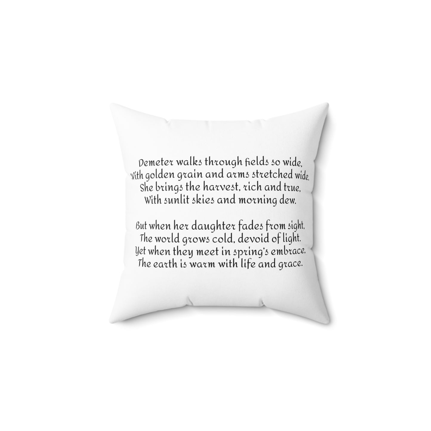 Greek Goddess Demeter Pillow, Olympian Mythology Gift, Cushion, Classical Education Gift, Spun Polyester Square Pillow, Home Decor,