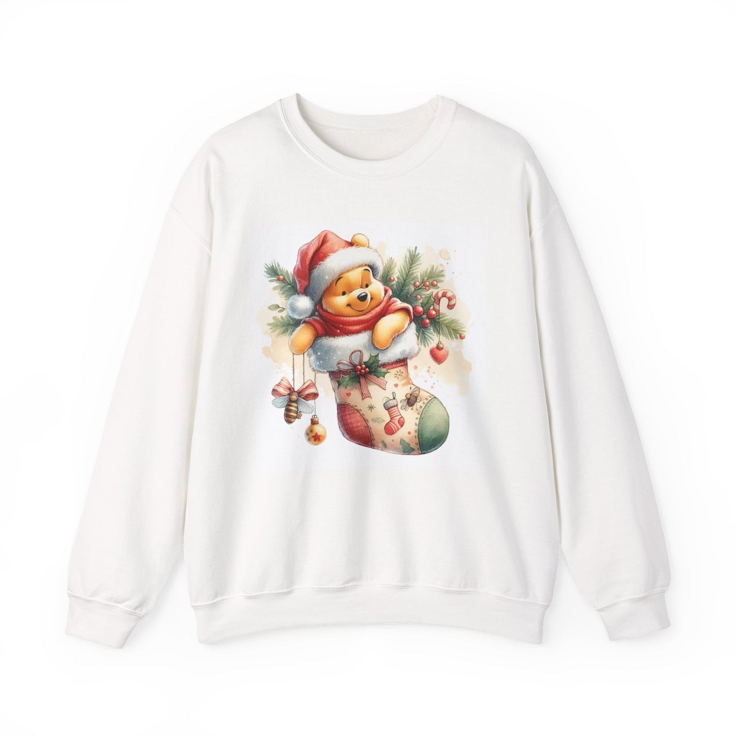 Cozy Christmas Winnie the Pooh Bear Sweatshirt, Holiday Crewneck, Winter Apparel, Gift Idea, Cute Pooh Shirt