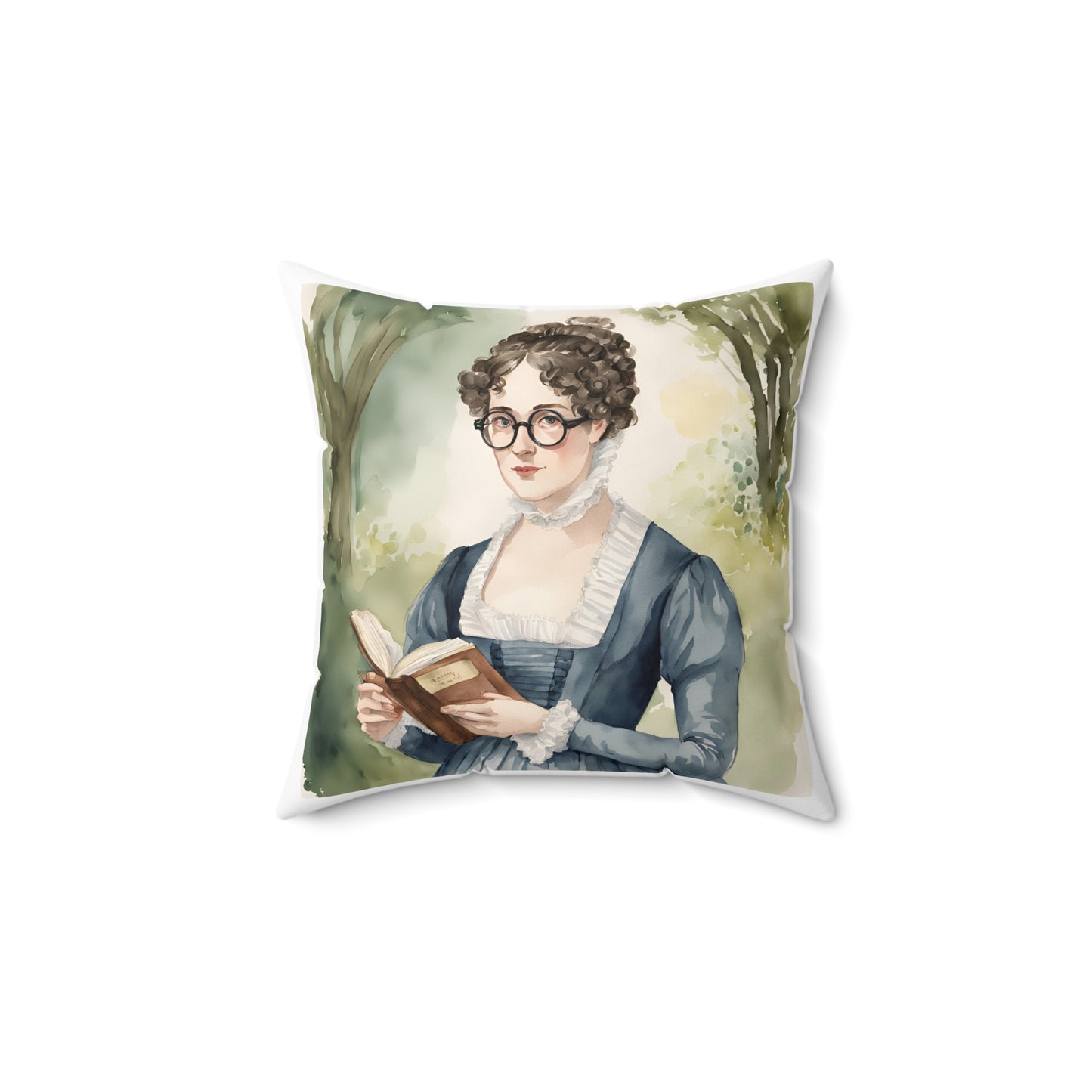 Literary Pillow, Regency Decor, Mary Bennet, Pride and Prejudice, Jane Austen Quote, Square Cushion